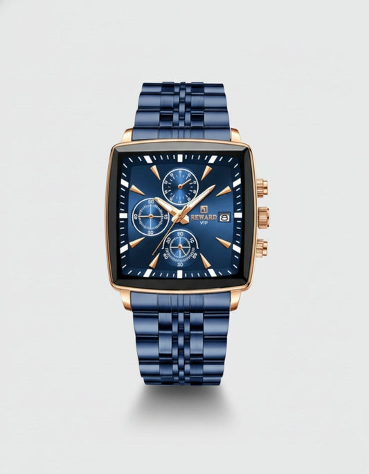 Modern Square Chronograph Steel Watch