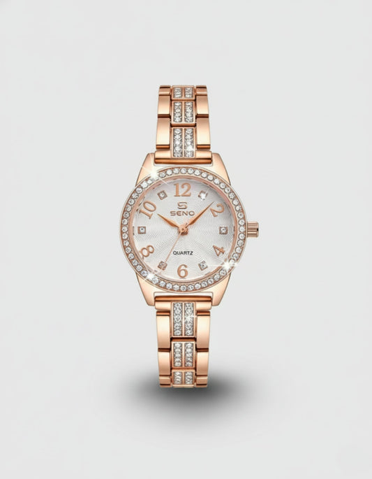 Luxe Crystal Round Watch