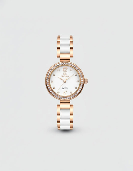 Elegance Crystal Ceramic Watch